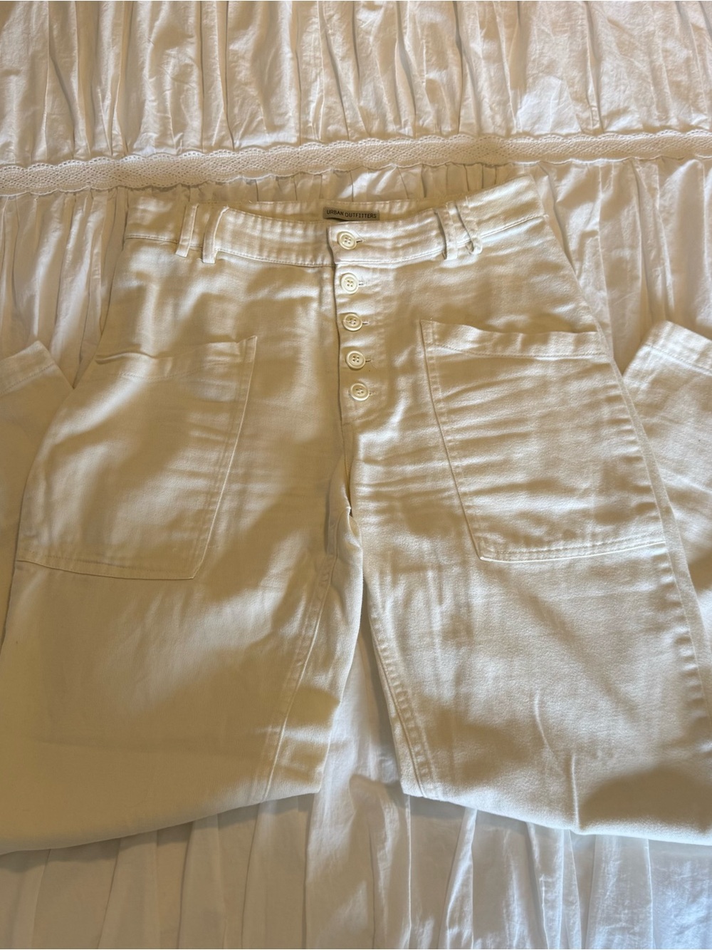 Urban Outfitters cream linen pants